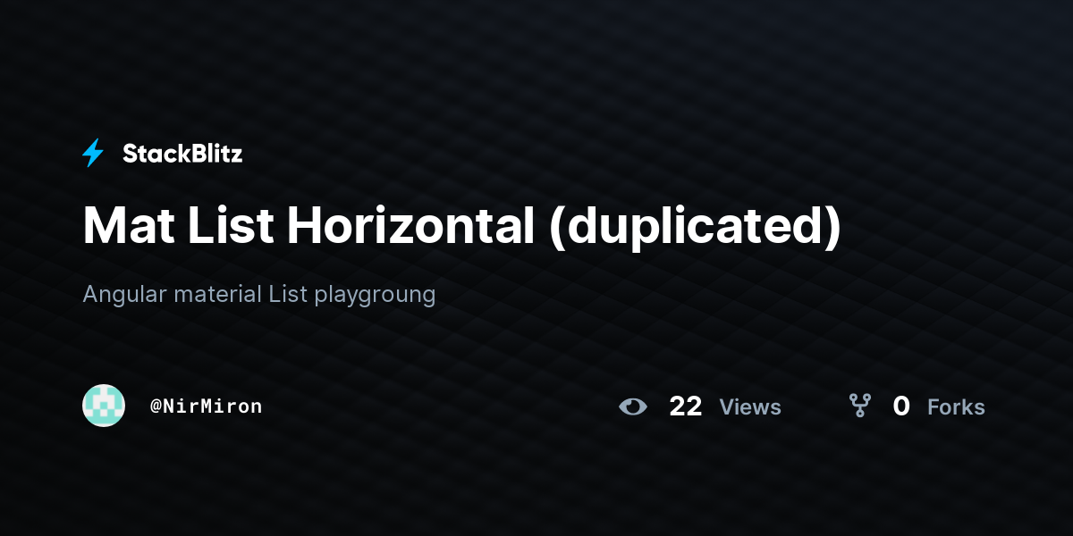 Mat List Horizontal (duplicated) - StackBlitz