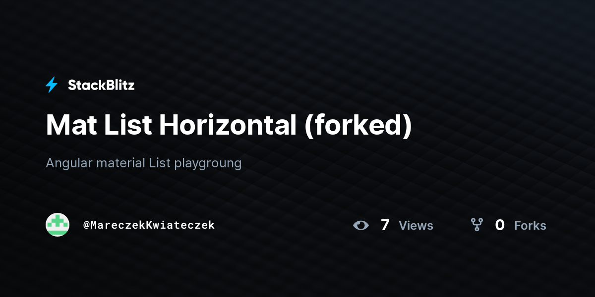 Mat List Horizontal (forked) - StackBlitz