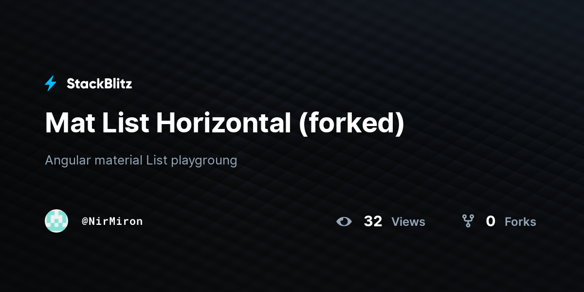 Mat List Horizontal (forked) - StackBlitz