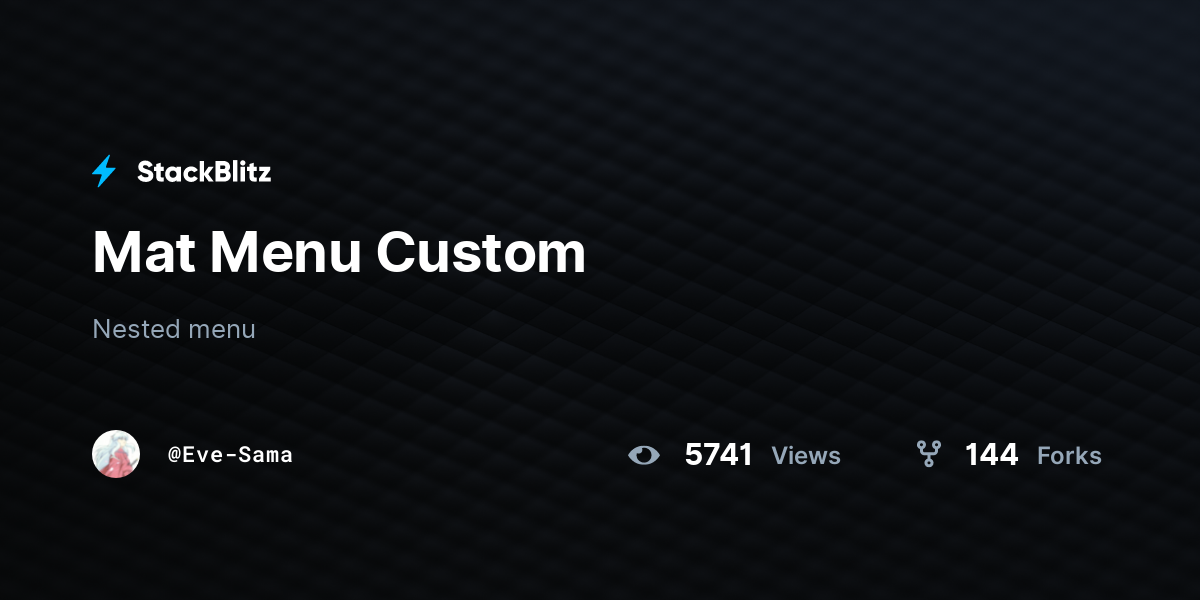 Mat Menu Custom StackBlitz