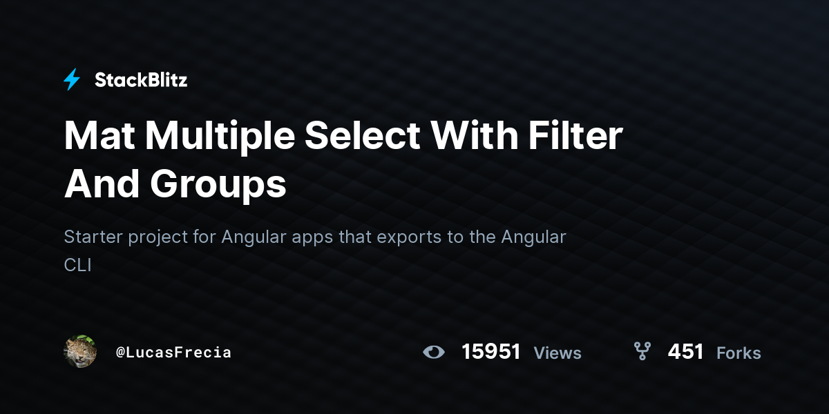 Mat Multiple Select With Filter And Groups StackBlitz