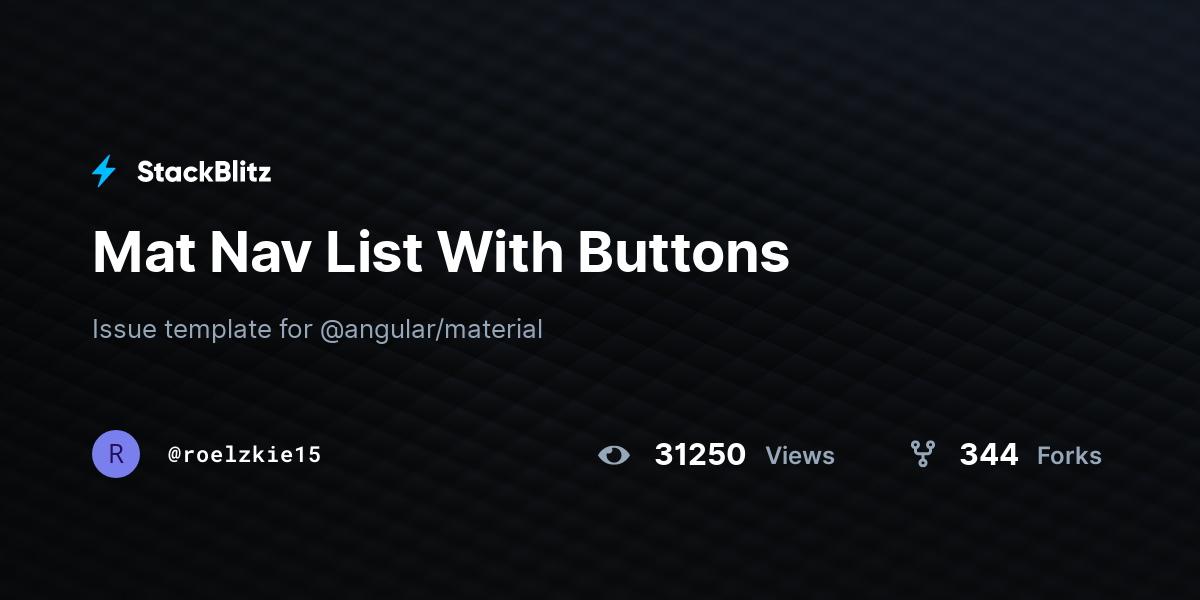 Mat Nav List With Buttons StackBlitz