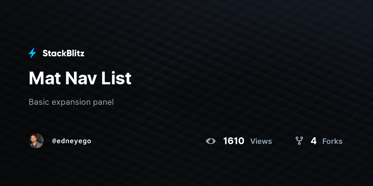 Mat Nav List StackBlitz