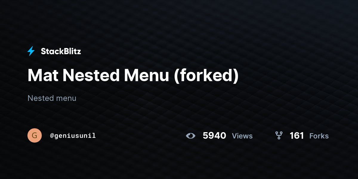 Mat Nested Menu (forked) - StackBlitz