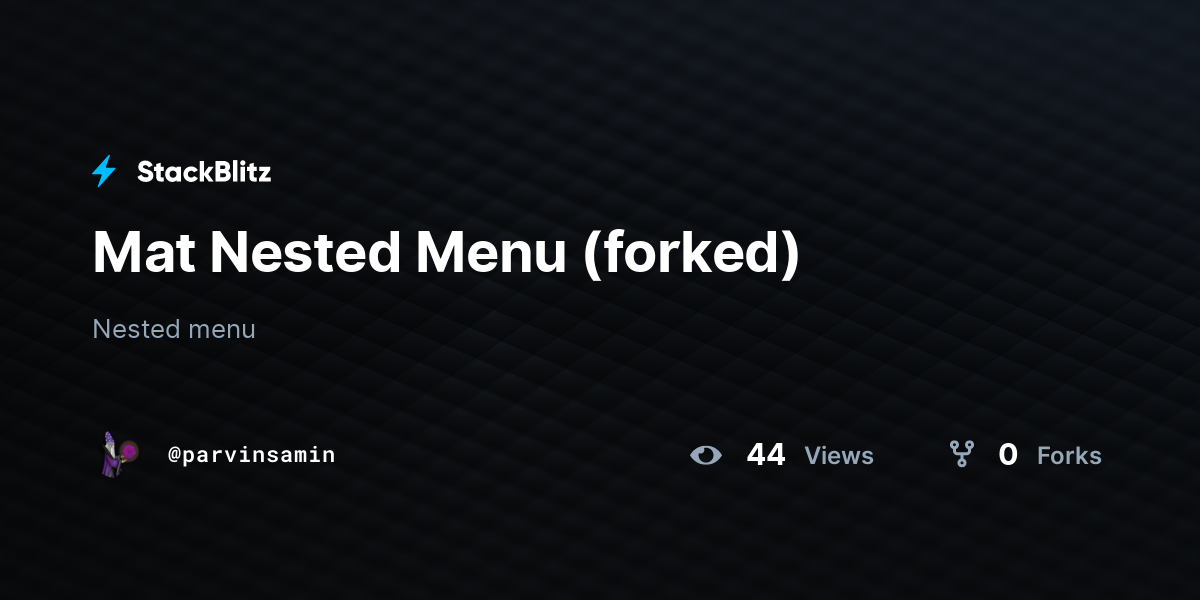 Mat Nested Menu (forked) - StackBlitz