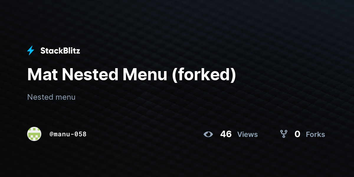 Mat Nested Menu (forked) - StackBlitz