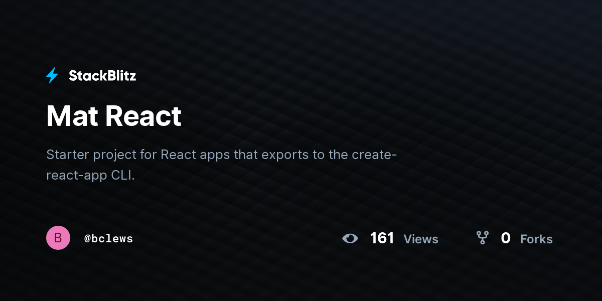 Mat React - StackBlitz
