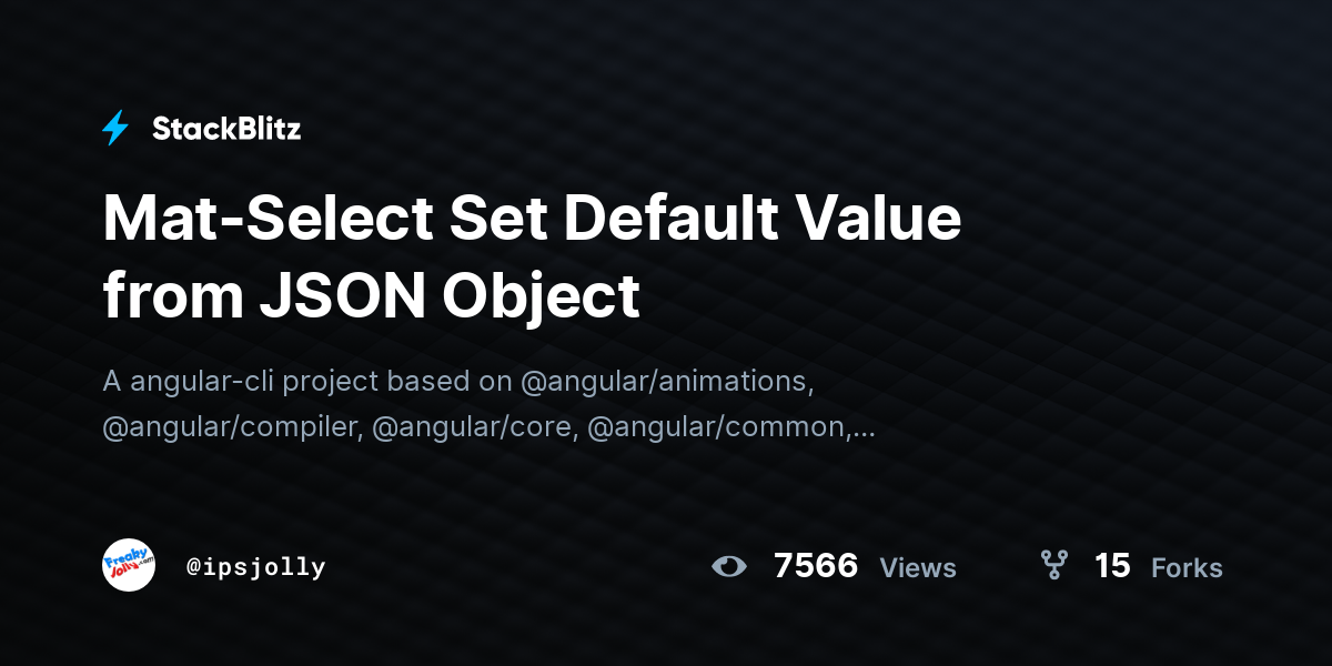 mat-select-set-default-value-from-json-object-stackblitz