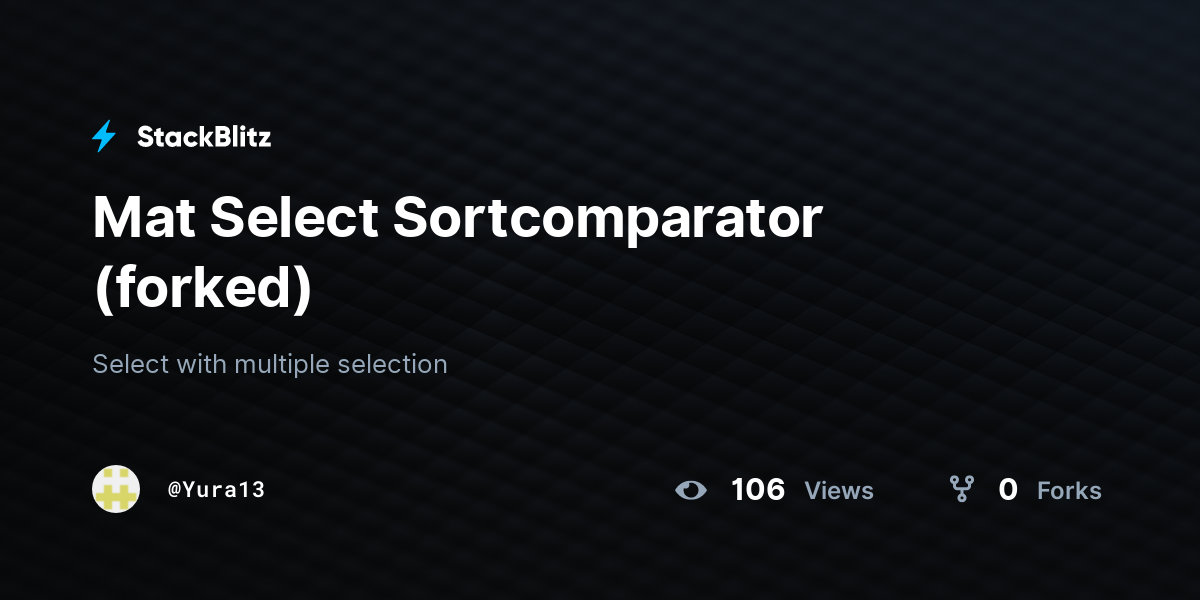 Mat select sortcomparator forked stackblitz