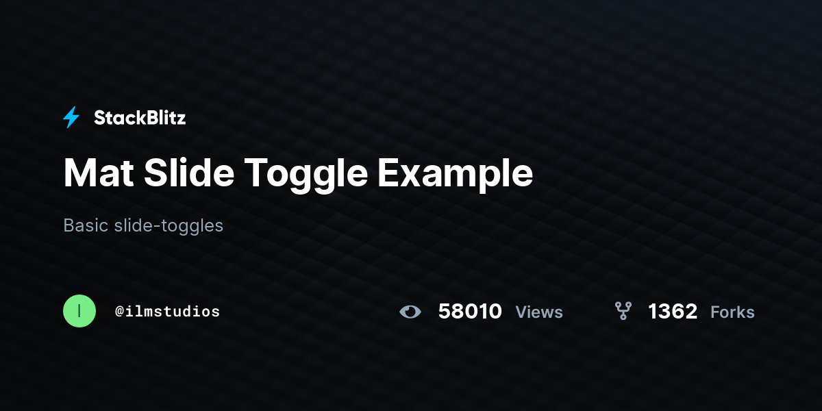 Mat Slide Toggle Example StackBlitz