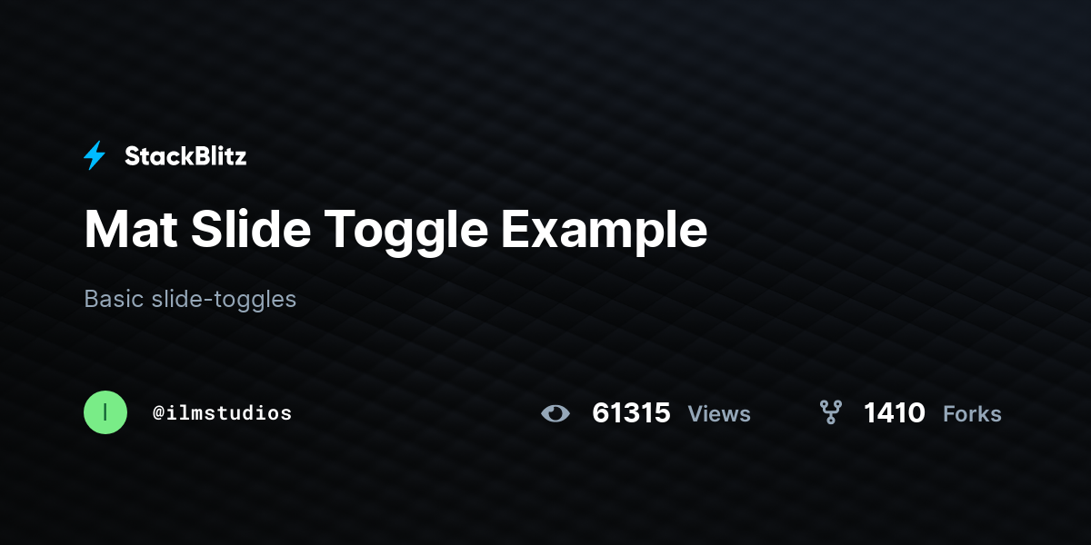 Mat Slide Toggle Example StackBlitz