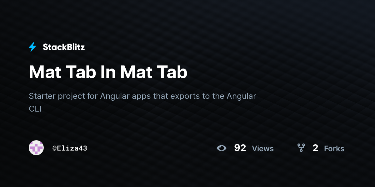 Mat Tab In Mat Tab - StackBlitz