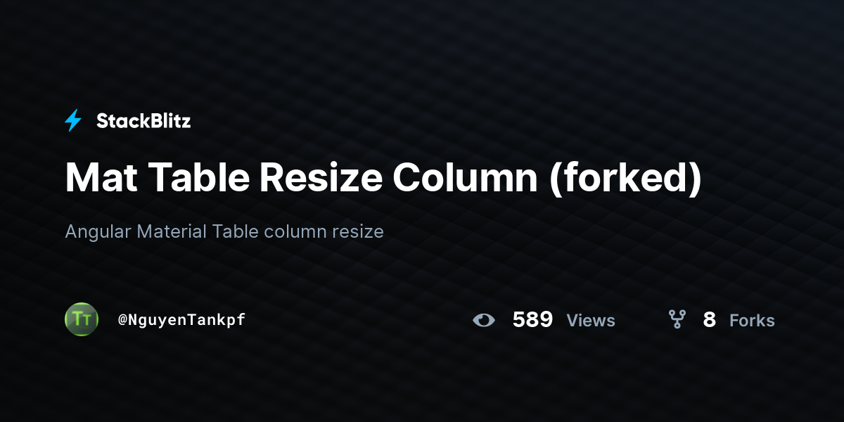 Mat Table Resize Column (forked) - StackBlitz