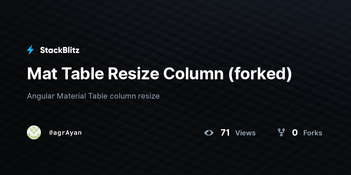 Mat Table Resize Column (forked) - StackBlitz