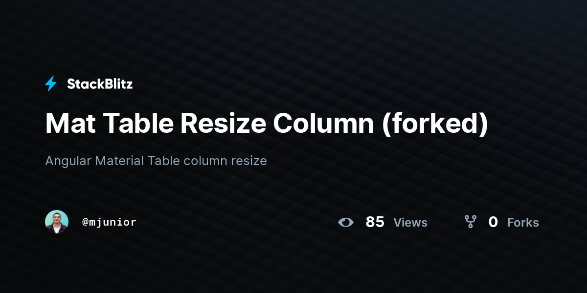 Mat Table Resize Column (forked) - StackBlitz