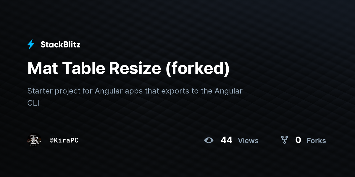 Mat Table Resize (forked) - StackBlitz