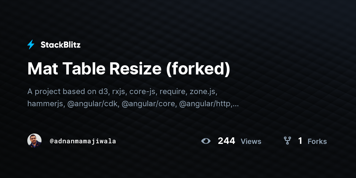 Mat Table Resize (forked) StackBlitz