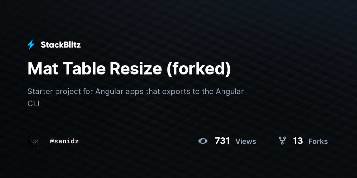 Mat Table Resize (forked) - StackBlitz