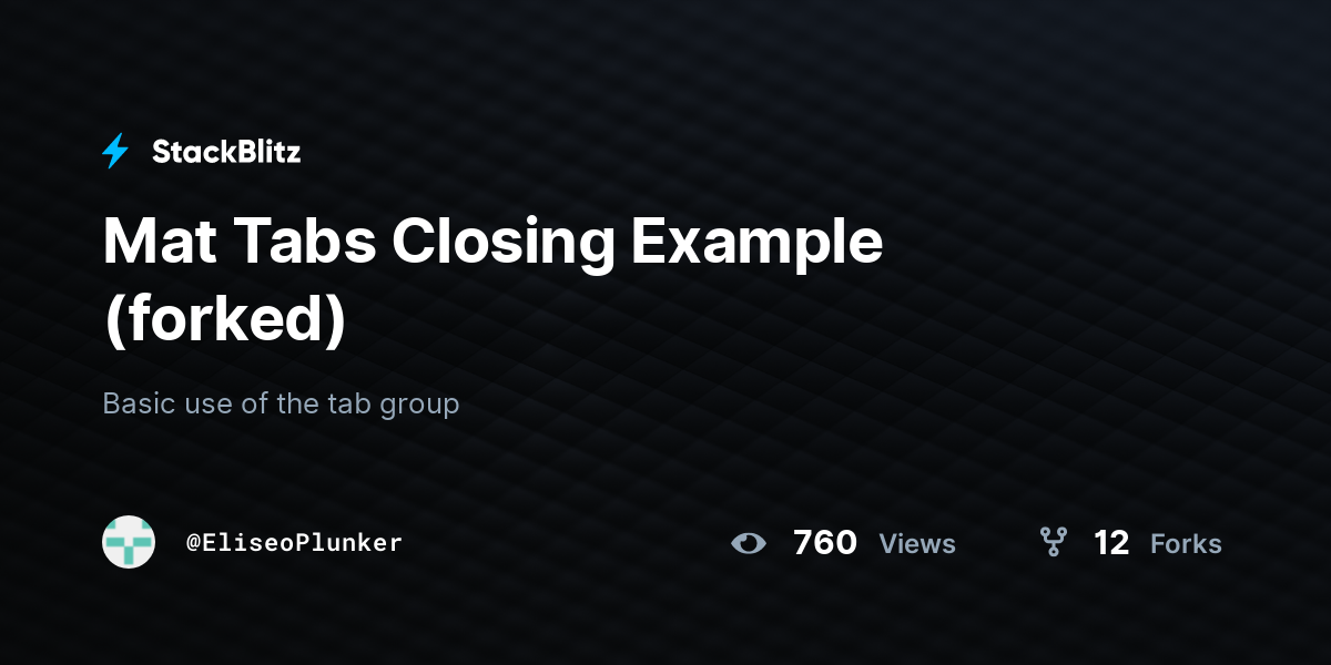 Mat Tabs Closing Example (forked) StackBlitz