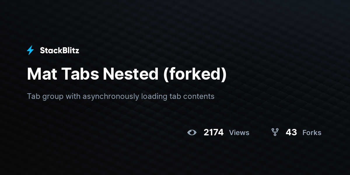 Mat Tabs Nested (forked) - StackBlitz