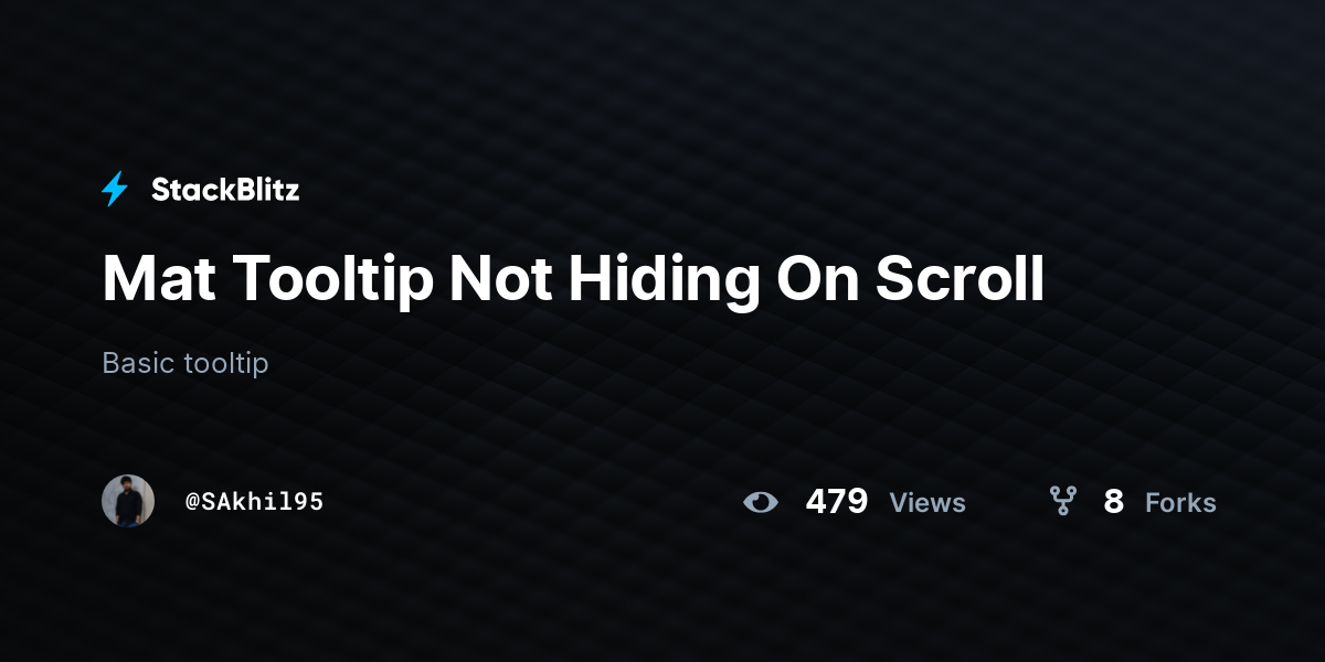 Mat Tooltip Not Hiding On Scroll - StackBlitz