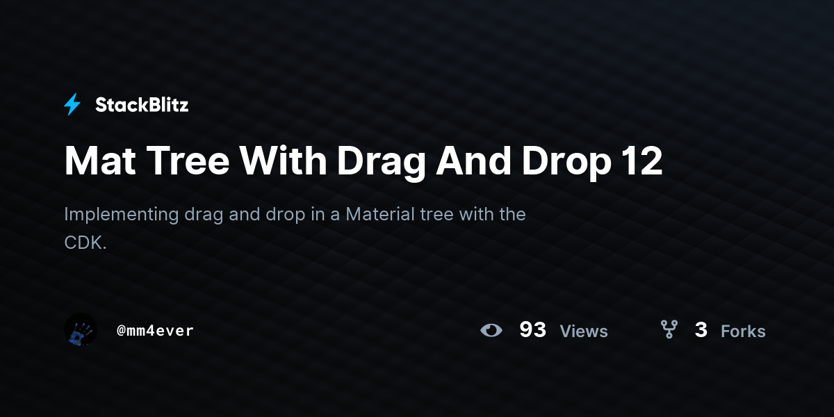 Mat Tree With Drag And Drop 12 - StackBlitz