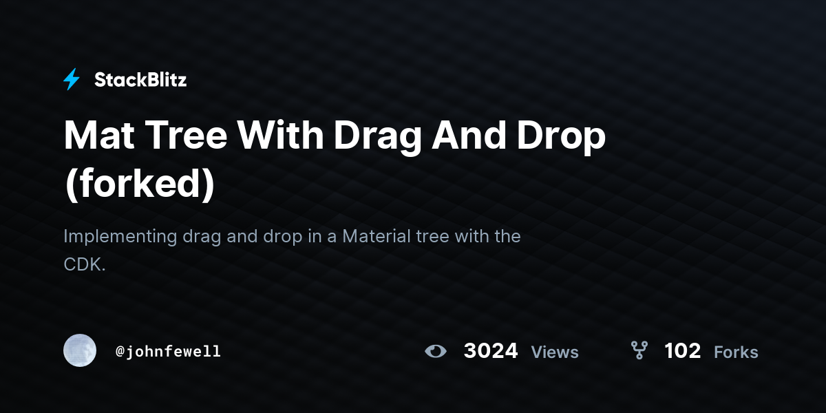 Mat Tree With Drag And Drop (forked) - StackBlitz