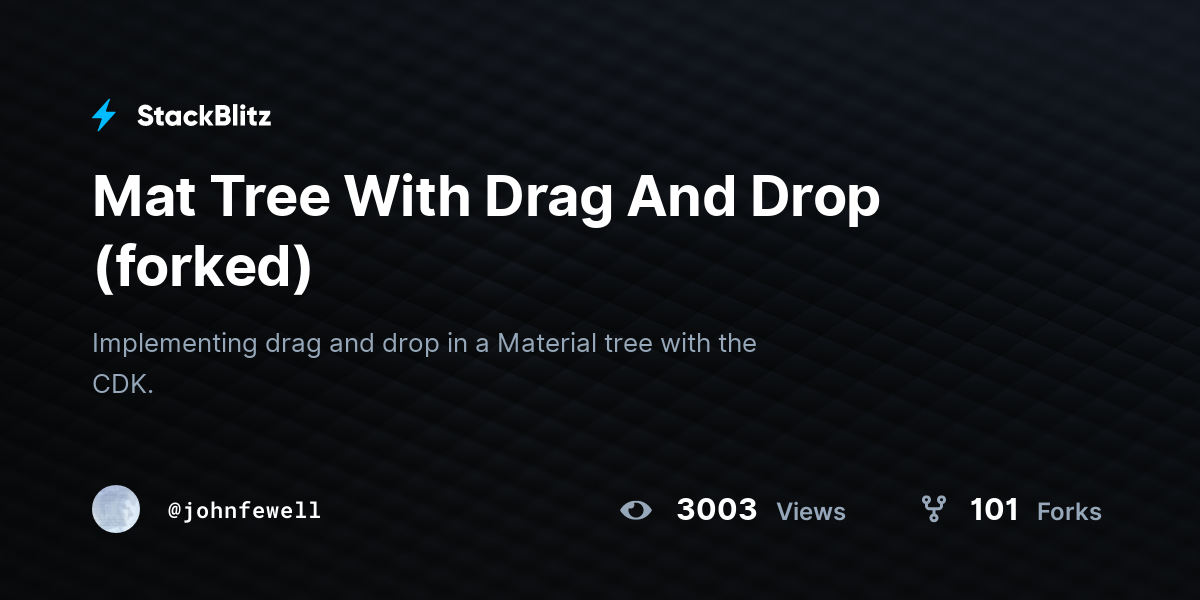 Mat Tree With Drag And Drop (forked) StackBlitz