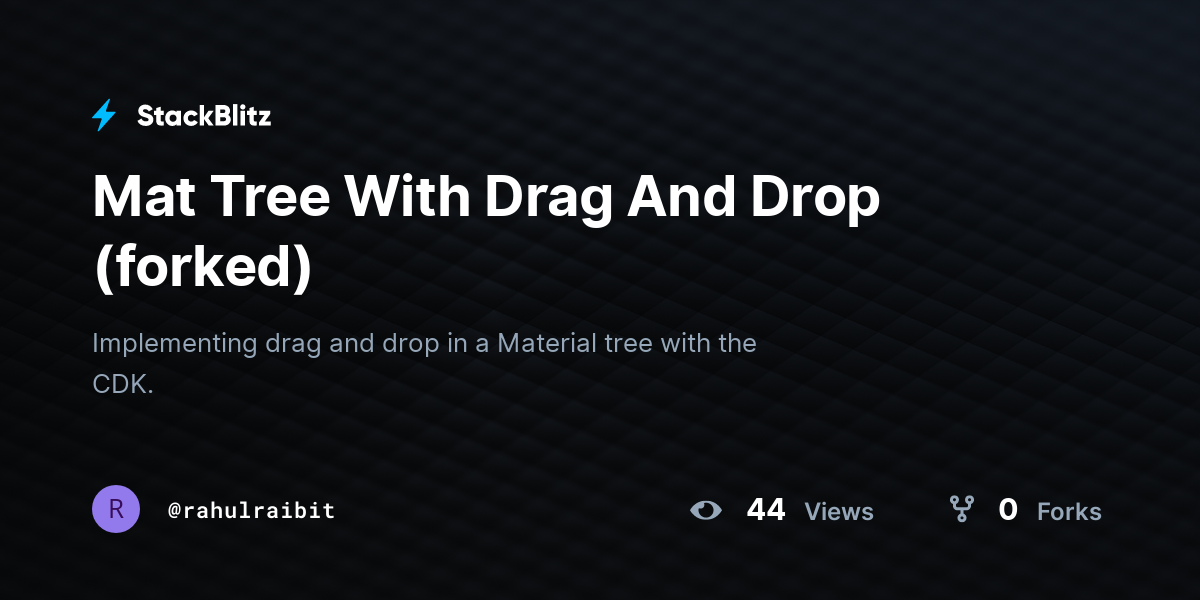 Mat Tree With Drag And Drop (forked) - StackBlitz