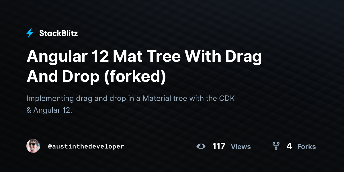 Angular 12 Mat Tree With Drag And Drop (forked) - StackBlitz