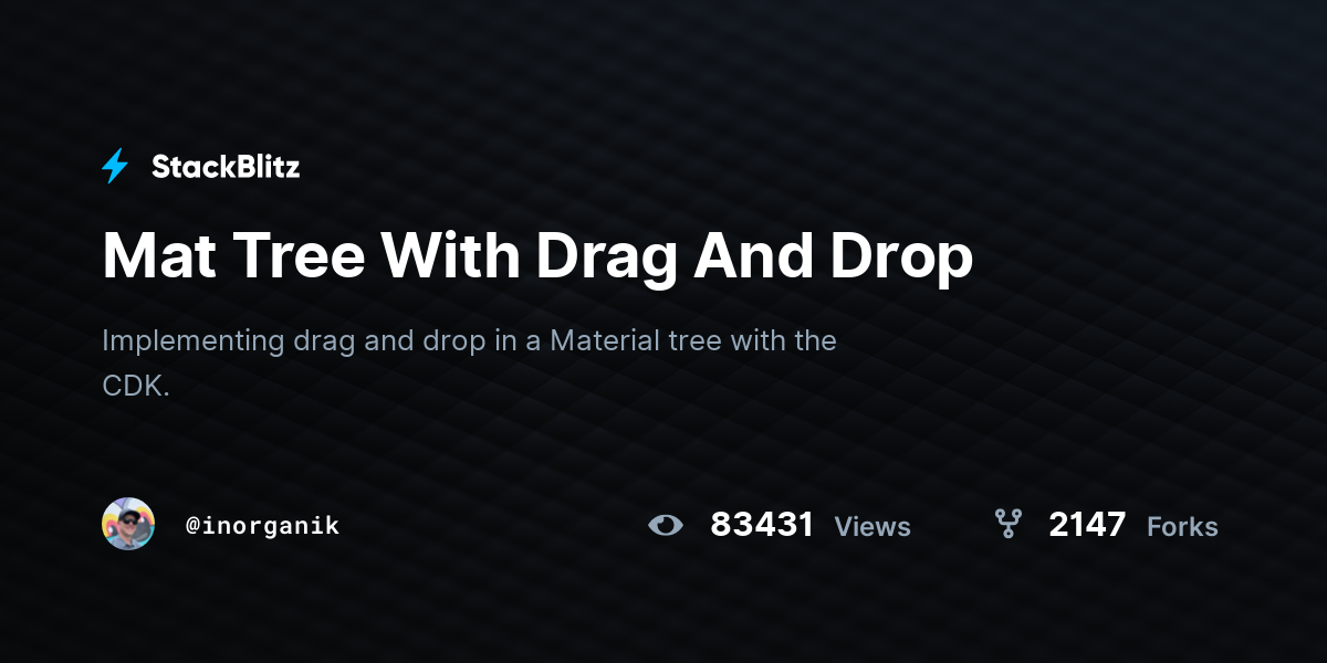 Mat Tree With Drag And Drop StackBlitz