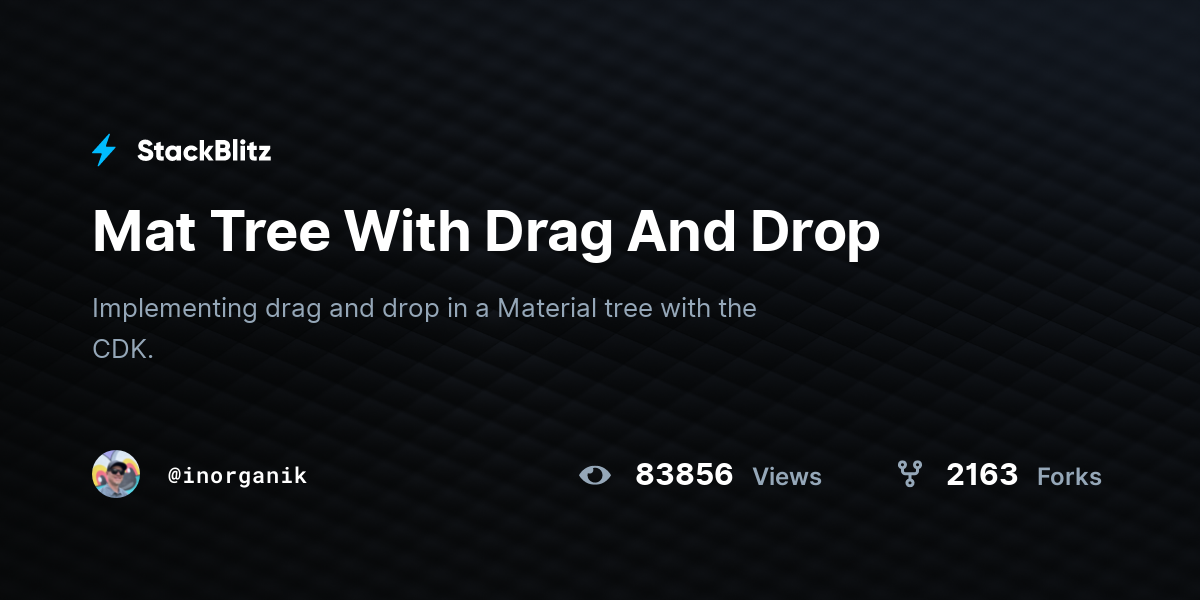 Mat Tree With Drag And Drop - StackBlitz