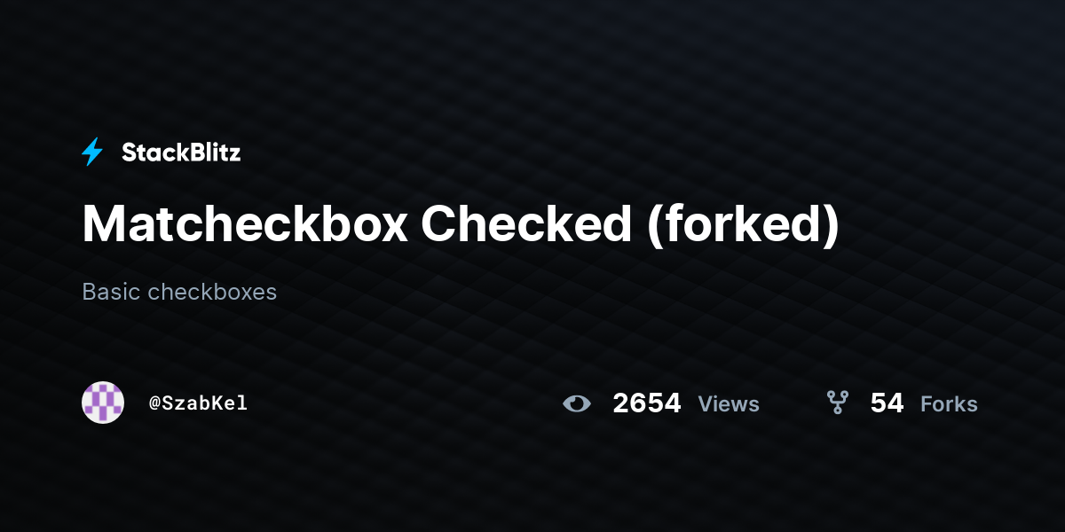 Matcheckbox Checked (forked) - StackBlitz