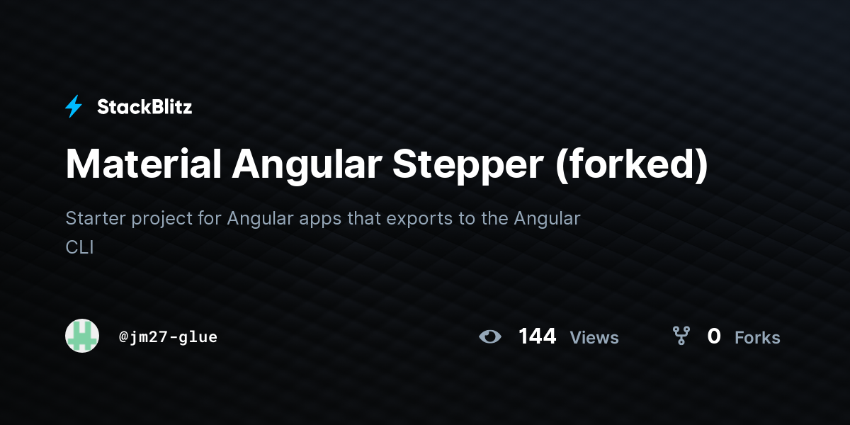 Material Angular Stepper (forked) - StackBlitz