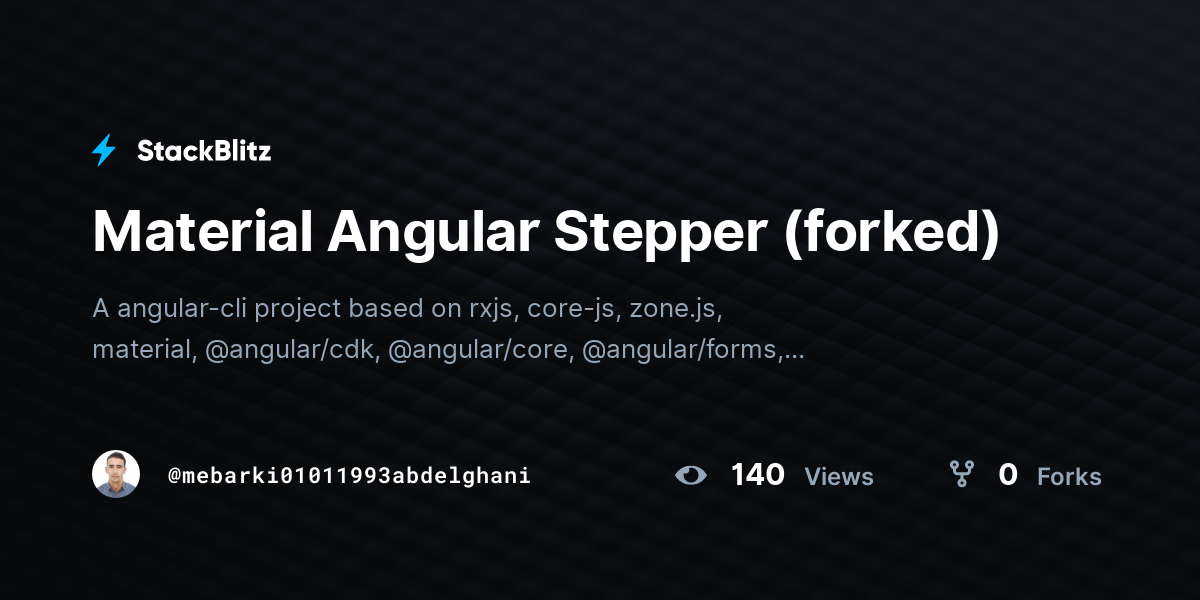 Material Angular Stepper (forked) - StackBlitz