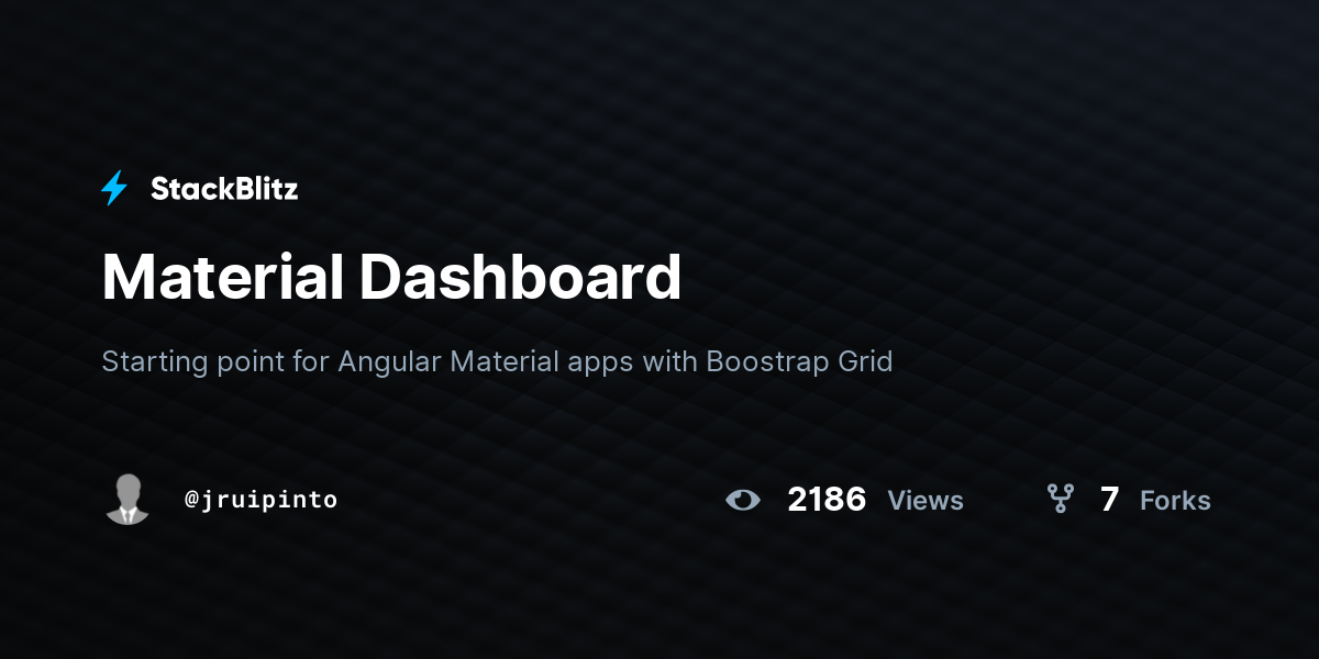 Material Dashboard - StackBlitz