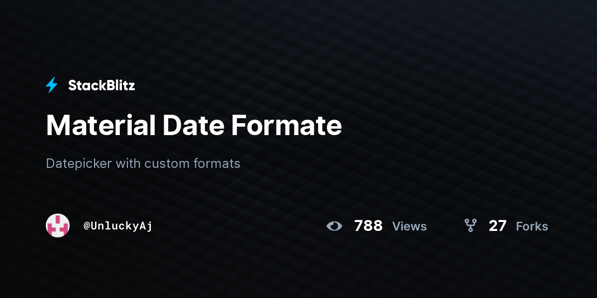 Material Date Formate - StackBlitz