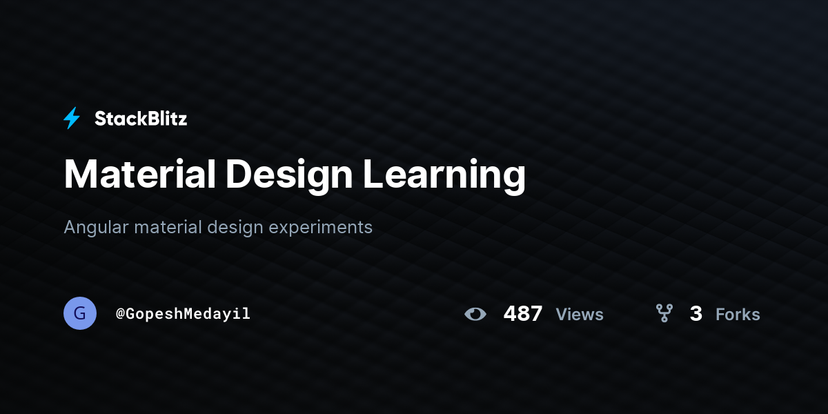Material Design Learning - StackBlitz