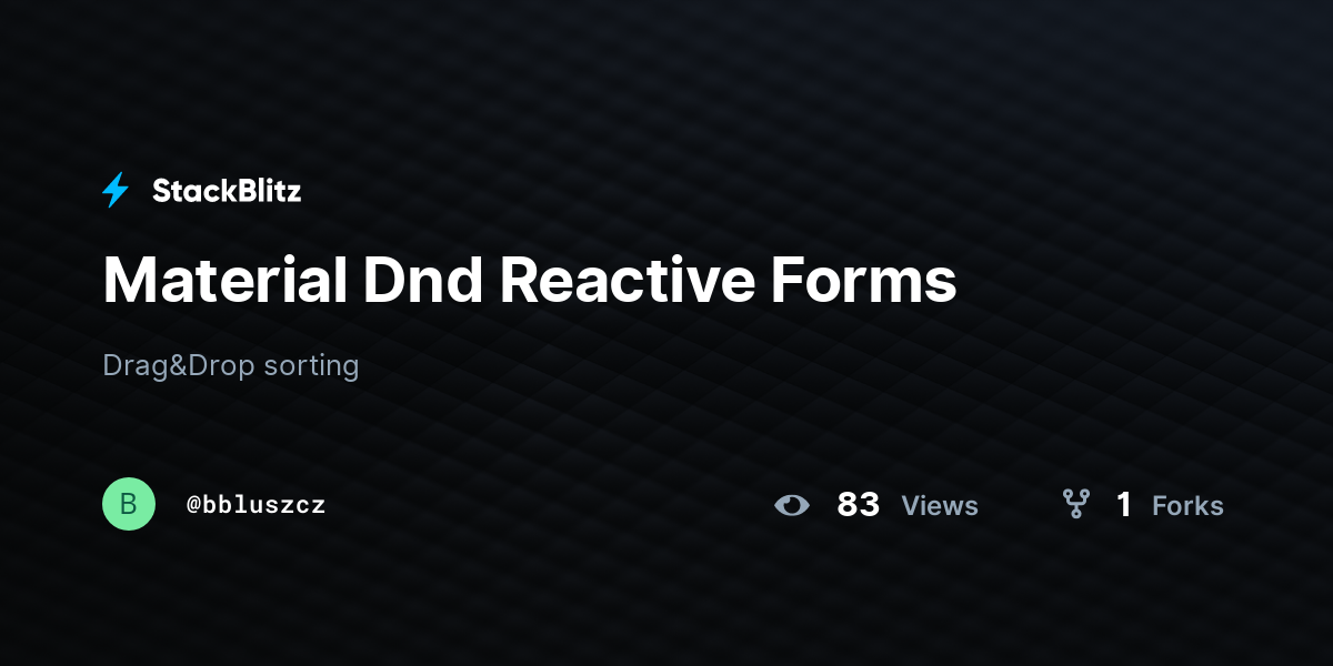 Material Dnd Reactive Forms - StackBlitz