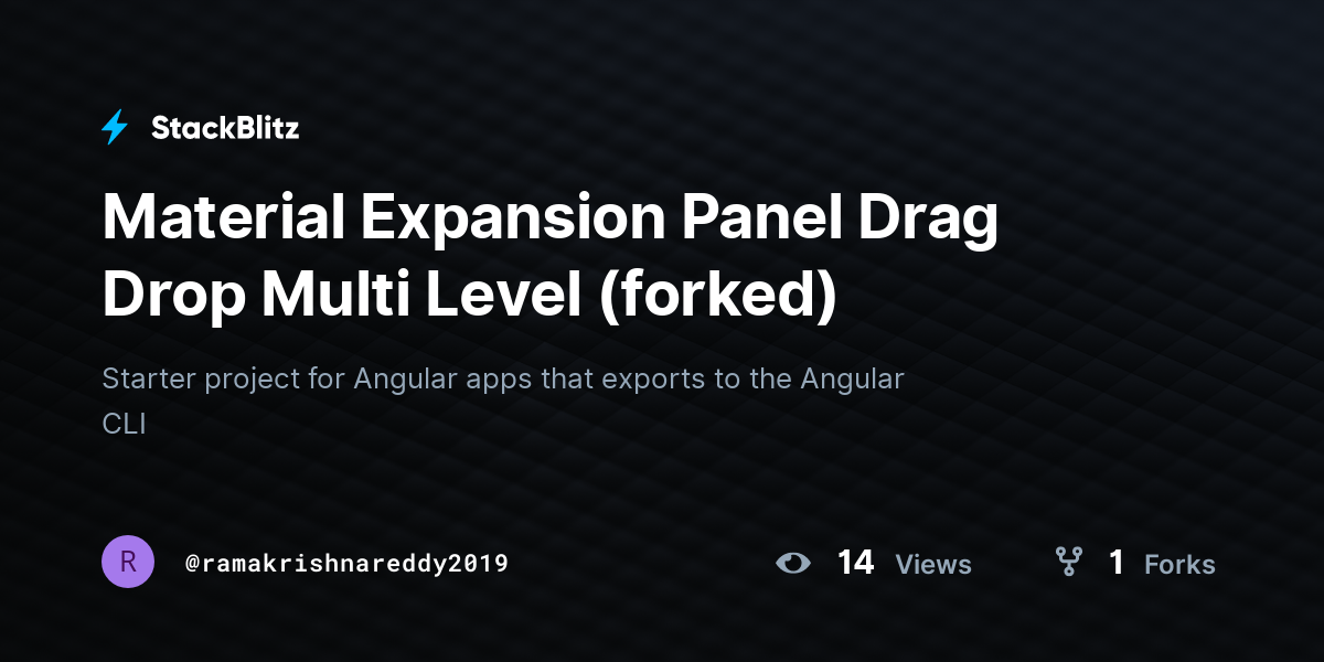 Material Expansion Panel Drag Drop Multi Level (forked) - StackBlitz