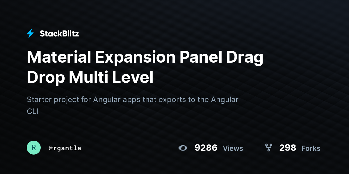 Material Expansion Panel Drag Drop Multi Level - StackBlitz