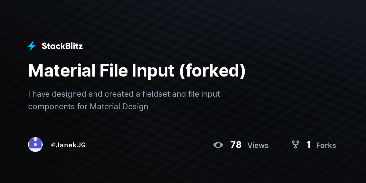Material File Input (forked) - StackBlitz