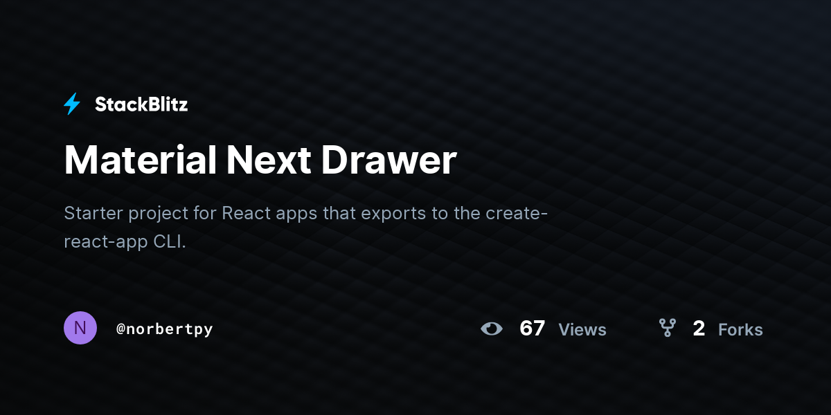 Material Next Drawer - StackBlitz