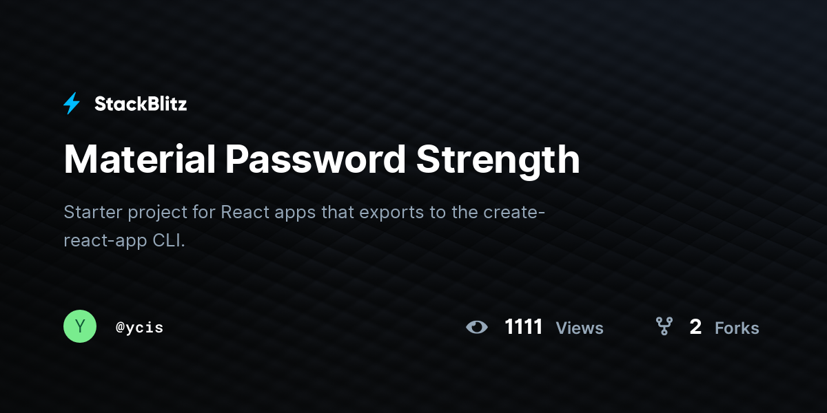 Material Password Strength - StackBlitz