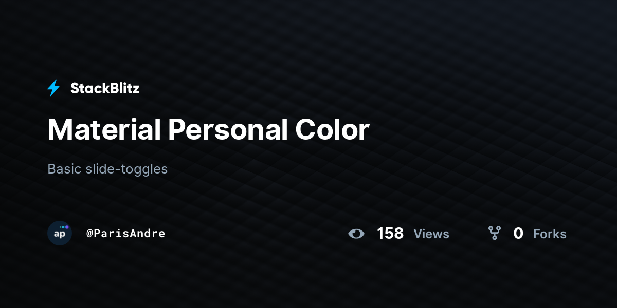 Material Personal Color - StackBlitz