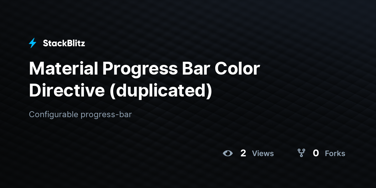 Material Progress Bar Color Directive (duplicated) - StackBlitz