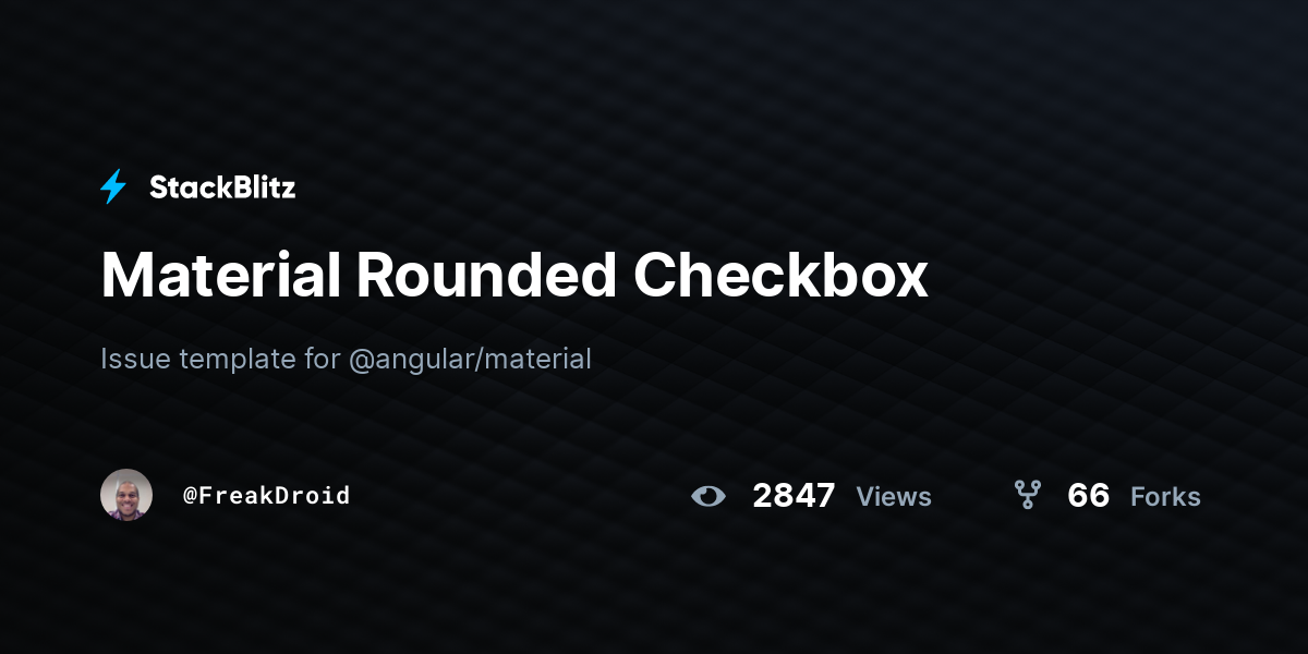 Material Rounded Checkbox - StackBlitz