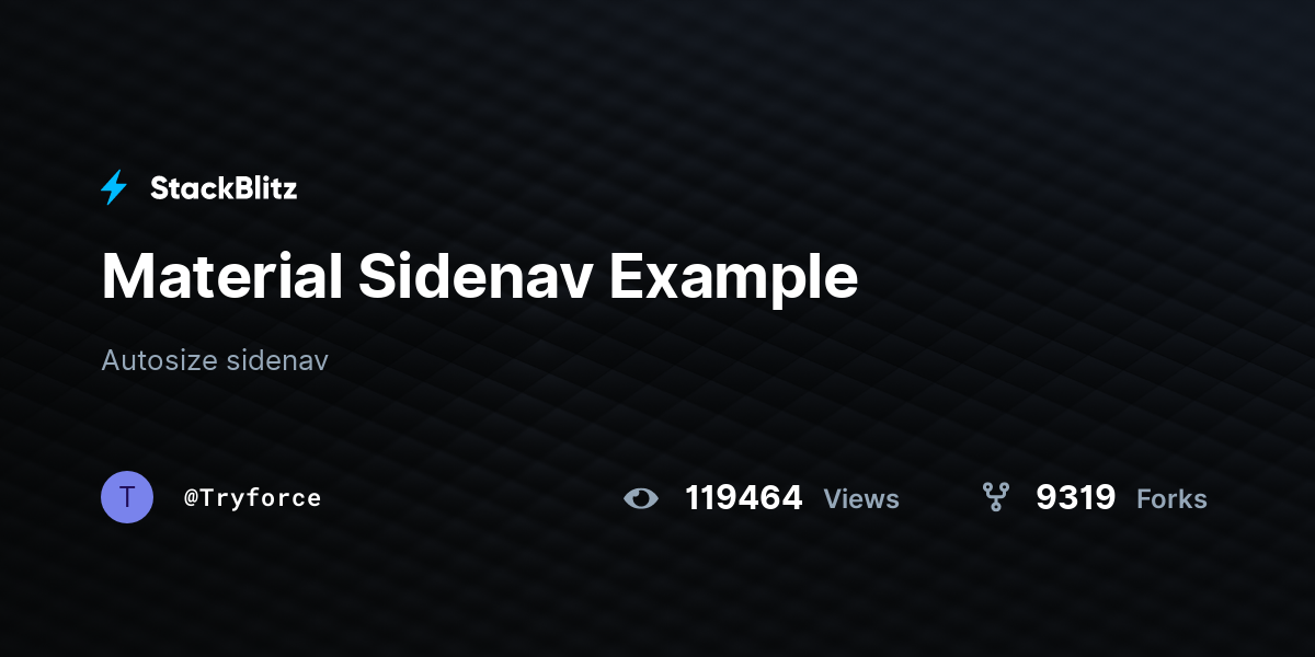 Material Sidenav Example StackBlitz