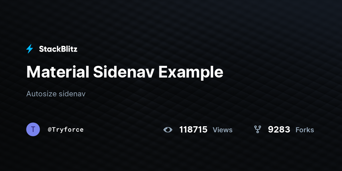 Material Sidenav Example StackBlitz