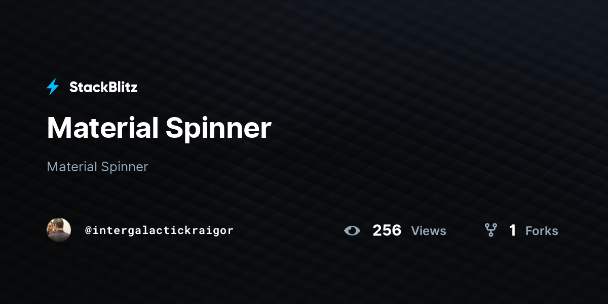 Material Spinner - StackBlitz